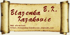 Blaženka Kazaković vizit kartica